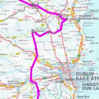 Die Route von Kells nach Blessington
